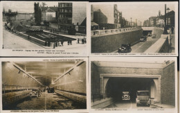 ANTWERPEN  6 FOTOKAARTEN  GROOTEN TUNNEL         ZIE SCANS - Antwerpen