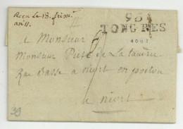 95 TONGRES 1802 Pour Niort - 1794-1814 (Période Française)