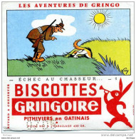 BUVARD    BISCOTTES  GRINGOIRE  LE CHASSEUR PAR COQ    20X13 TB ETAT - Biscotti