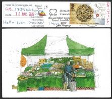 Great Britain GB 2024 Vegetable Fruit Market,Heart Problem,Map,Postcard To India (**) Inde Indien - Briefe U. Dokumente