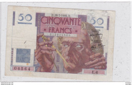 50 Francs 1946 E6 Le  Verrier Ce Billet  A Circulé   -  Sans  Trous Ni Dechirure - 50 F 1946-1951 ''Le Verrier''