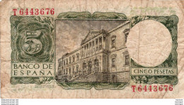 BILLET - ESPAGNE - 5 Pesetas  1954 - 5 Pesetas