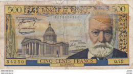 500  Francs 1955  Q 72  Victor Hugo  - Voir Scan - 500 F 1954-1958 ''Victor Hugo''