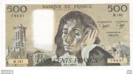 500 Francs - PASCAL 1983  B 181 - SUP  -  Voir Scan - 500 F 1968-1993 ''Pascal''