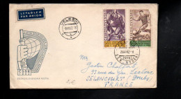 TCHECOSLOVAQUIE AFFRANCHISSEMENT COMPOSE SUR LETTRE RECOMMANDEE POUR LA FRANCE 1962 - Covers & Documents