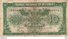 Billet -  BELGIQUE   - 10 FRANCS -  01 - 2 - 43        Y2252314 - Te Identificeren