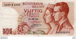 Billet -  BELGIQUE -  Cinquante  Francs  1966 - Te Identificeren