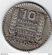 10 Francs  Argent TURIN 1931  état SUP - 10 Francs