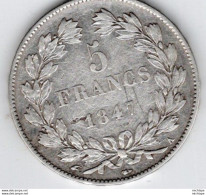 5 Francs Argent   Louis Philippe  I  - 1847  A - 5 Francs