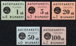 Finland Suomi 1949 Auto-Packet Stamps 5 Values MH - Nuovi