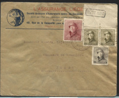 165-166(2)168 Bdf DEPOT 1920 Obl. Temporaire LIEGE LUIK EXPOSITION PHILATELIQUE S/L Vers Jumet 1926 (x742) - 1919-1920 Behelmter König