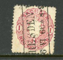 -Saxony-1863-"1 Neu-Groschen" USED - Saxe