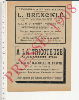 2 Vues Publicité 1908 Brencklé Troyes Cycles Automobiles Peugeot Moteurs Aster + Récitation Fable Enfant Terrible Humour - Ohne Zuordnung