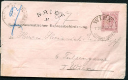Rohrpost-Umschlag RU9 Wien Telegrafen-Centrale 1891 Kat.20,00€ - Sobres