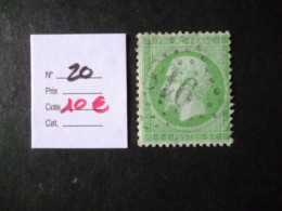 Timbre France Oblitéré N° 20  1862 - 1862 Napoléon III.