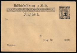 Germany (Stettin Local Post) Hammonia Postal Stationery Card With 3 Pf / Stettin Overprint (Unused) - Privatpost