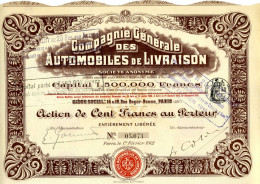 Compagnie Générale Des AUTOMOBILES De LIVRAISON (1912) - Auto's