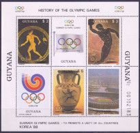 F-EX45104 GUYANA MNH 1987 KOREA OLYMPIC GAMES ARCHEOLOGY.  - Zomer 1988: Seoel