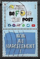 2021 Non Au Harcelement  + Vignette !! - Pesten - Gebruikt