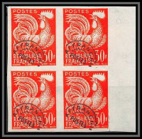 France Préoblitere PREO N°115 Bloc De 4 Coq Gaulois (french Rooster) Non Dentelé ** MNH (Imperf) - Gallinaceans & Pheasants