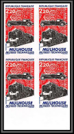 France N°2450 Musées Techniques De Mulhouse Train Voiture Cars Non Dentelé ** MNH Imperf Bloc 4 Bord De Feuille 1986  - Eisenbahnen