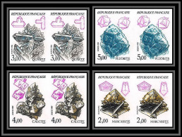 France N°2429/2432 Mineraux Minerals 1986 Non Dentelé ** MNH (Imperf) Paire Cote 240 Euros - 1981-1990