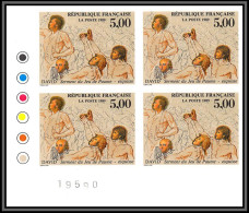 France N°2591 Révolution Serment Du Jeu De Paume David Tableau Painting Non Dentelé ** MNH Imperf Bloc 4 Coin De Feuille - Revolución Francesa