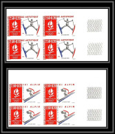 France N°2709/2710 Jeux Olympiques (olympic Games) Albertville 1992 Non Dentelé Imperf ** MNH RR Bloc 4 Coin De Feuille - Invierno 1992: Albertville