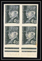 France N°521b (521 B) Marechal Petain Bloc 4 Non Dentelé ** MNH (Imperf)  - 1941-1950