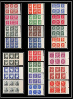 France N°505 / 524 Serie Marechal Petain Bloc 6 Complet RRR Non Dentelé ** MNH (Imperf) 132 Timbres - 1941-1950