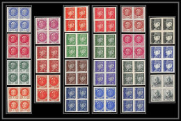 France N°505 / 524 Serie Marechal Petain Bloc 4 Complet RRR 88 Timbres Non Dentelé ** MNH (Imperf)  - 1941-1950