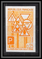 France N°1548 Prévention Routière Voiture (Cars) Essai Proof Non Dentelé Imperf Sans Gomme No Gum (*) 1968 - Farbtests 1945-…