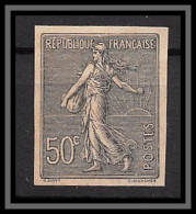 France N°161 50 C Type Semeuse Lignée (*) Mint No Gum TB Essai (trial Color Proof) Non Dentelé Imperf Gris Bleu - 1872-1920
