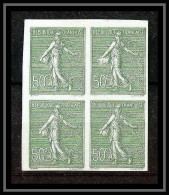 France N°161 50 C Type Semeuse Lignée (*) Mint No Gum TB Non Dentelé Imperf Bloc 4 - 1872-1920