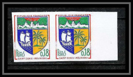 France N°1354A Armoirie De Ville Saint-Denis De La Réunion Paire Non Dentelé ** MNH (Imperf) - 1961-1970