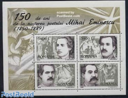 Romania 2000 Eminescu Birthday S/s, Mint NH, Art - Authors - Ongebruikt