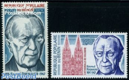 Benin 1976 Adenauer 2v, Mint NH, History - Germans - Politicians - Nuovi