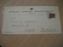 LISBOA 1962 To Madrid Spain Cancel Supremo Tribunal Administrativo Slight Faults Cover PORTUGAL - Lettres & Documents