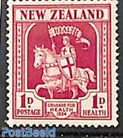 New Zealand 1934 Health 1v, Mint NH, Health - History - Nature - Health - Knights - Horses - Unused Stamps