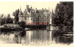 CPA AZAY LE RIDEAU - LE  CHATEAU - FACADE ORIENTALE ET L'INDRE - Azay-le-Rideau