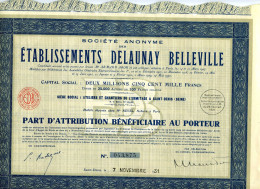 ÉTABLISSEMENTS DELAUNAY BELLEVILLE - Automobilismo