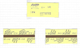 1A 3 Ticket De Metro Paris RATP - 1980-1989