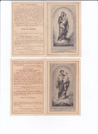 2  HOLY CARDS : HEILIGE JOZEF, VOORBEELD EN PATROON VAN DE VRIENDEN VAN HET H. HART, ONZE LIEVE VROUW VAN  HET H. HART - Andachtsbilder