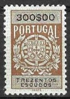Fiscal/ Revenue, Portugal - Estampilha Fiscal. Série De 1940 -|- 300$00 - MNH - Unused Stamps