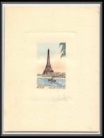 2281 Paris Tour Eiffel Tower Couleur France Epreuve D'artiste Artist Proof Signé Signed  - Prueba De Artistas