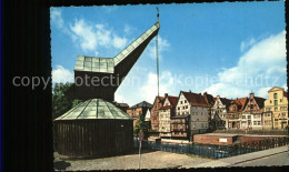 71570225 Lueneburg Alter Kran U.Fachwerkhaeuser An Der Ilmenau Lueneburg - Lüneburg