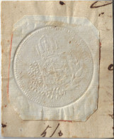 Brazil 1870s Document Fragment With Dry Cancel Coat Of Arms Of The Empire Official Use Inscription Rio De Janeiro - Storia Postale