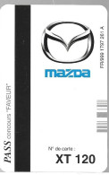 CARTE-MAGNETIQUE-JEU 1999-MAZDA-PASS CONCOURS FAVEUR-Plastic Epais-TBE/RARE - Tarjetas De Fidelización Y De Regalo