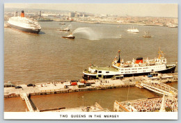 Liverpool, Two Queens In The Mersey, Postcard Special Cover Mona's Queen Stamps & Cancel 1990 - Liverpool