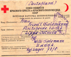 URSS.1948. KRIEGSGEFANGENER. CARTE CROIX-ROUGE.CENSUREE. MESSAGE FAMILIAL ROTES KREUZ  POUR DEUTSCHLAND. - Lettres & Documents